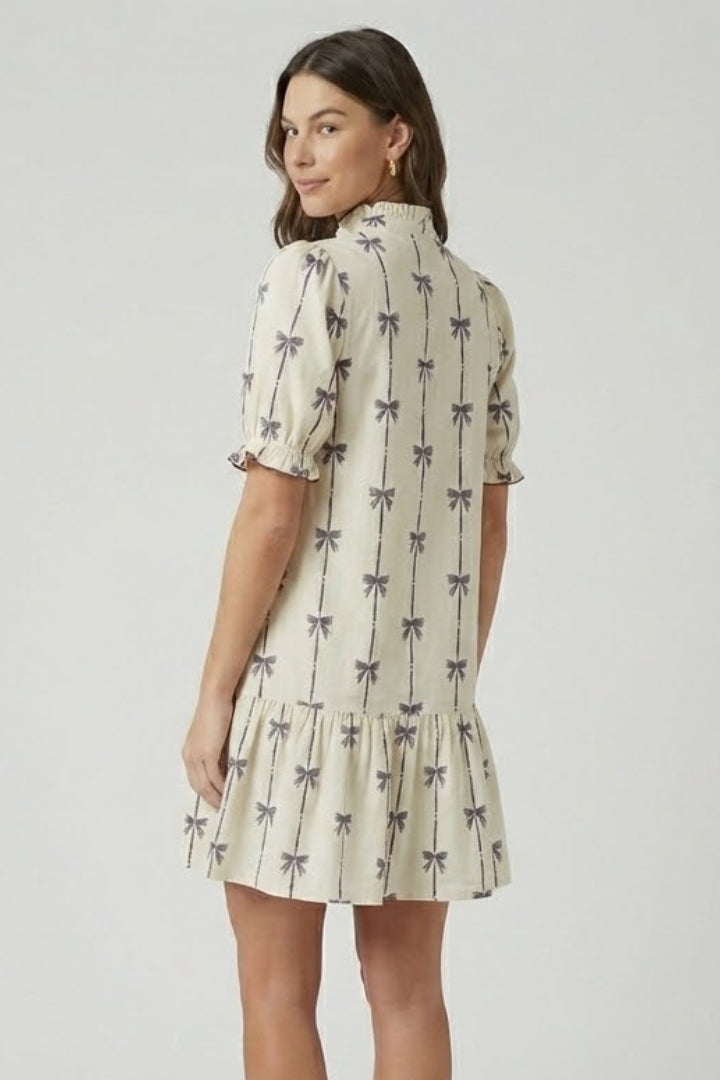 Azalea | Mini A-lijn Jurk met Strikprint voor Dames – Zomerse Casual Fit & Flare Dagjurk