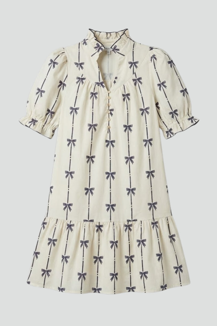 Azalea | Mini A-lijn Jurk met Strikprint voor Dames – Zomerse Casual Fit & Flare Dagjurk