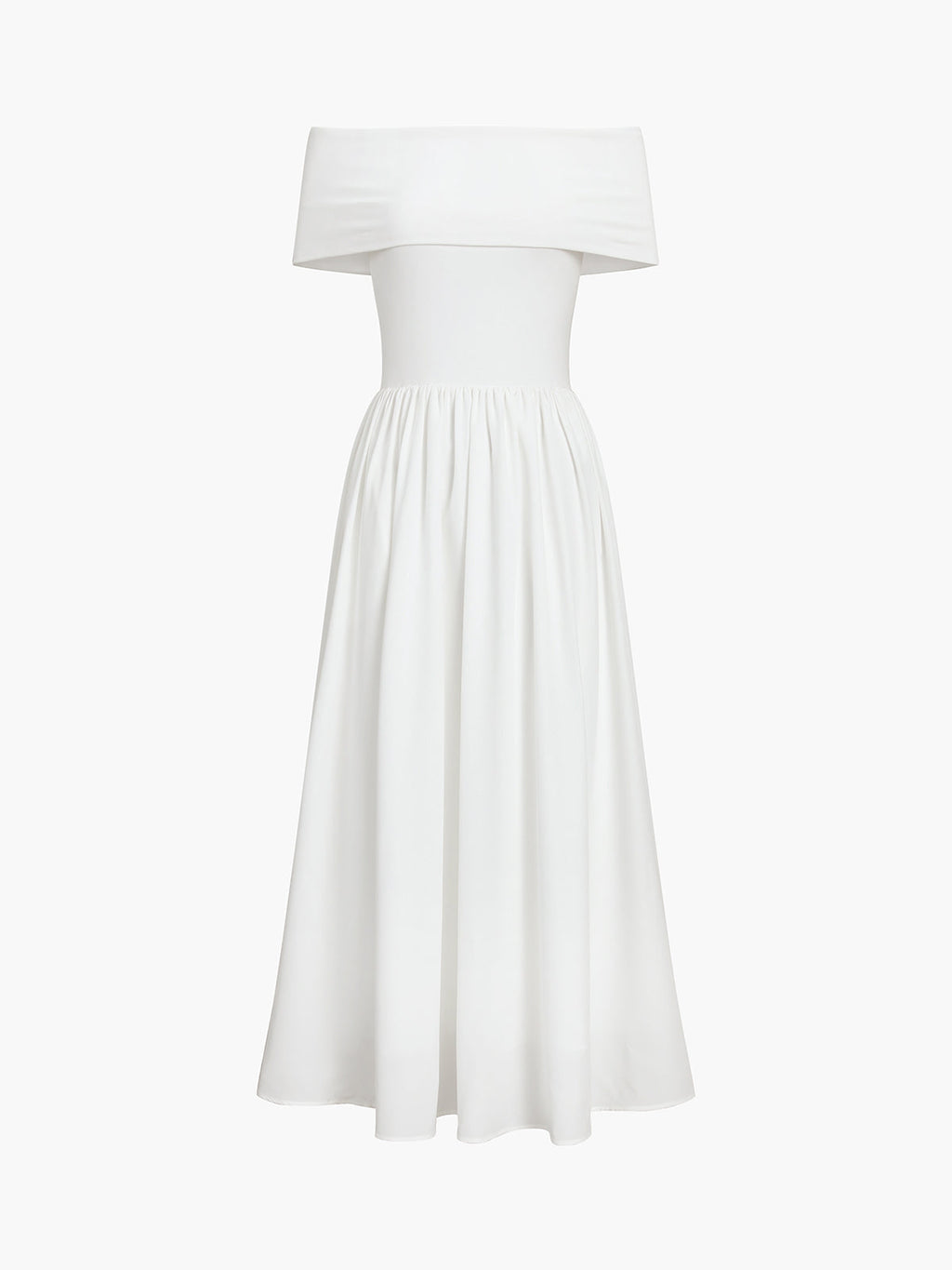 Zylia | Off-shoulder maxi-jurk voor dames – soepel vallende geplooide feestjurk