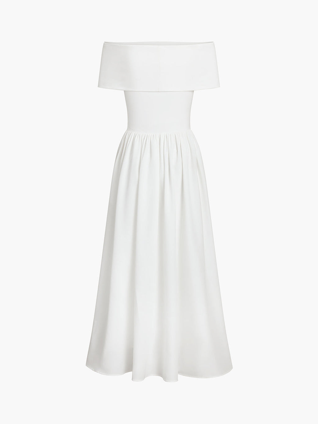 Zylia | Off-shoulder maxi-jurk voor dames – soepel vallende geplooide feestjurk