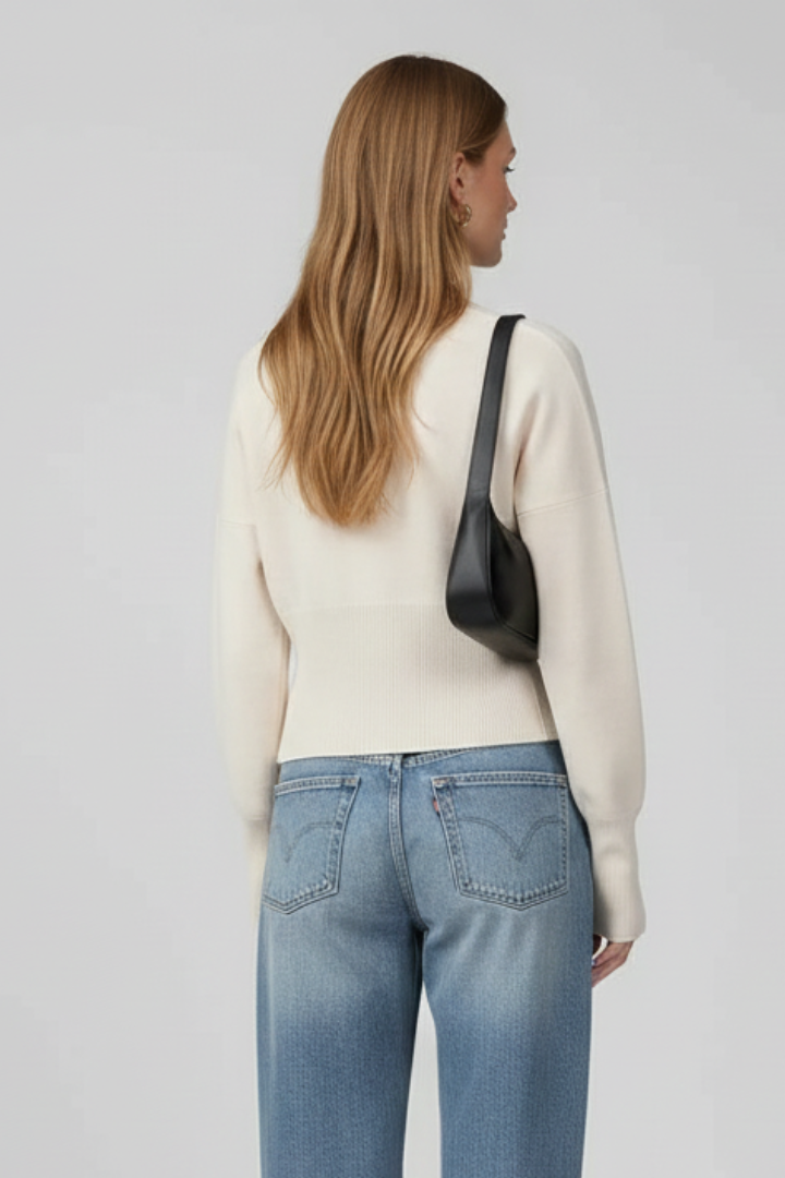 Primrose | Casual gebreid vest voor dames – met knopen aan de voorkant, lange mouwen