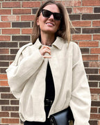 Harmina | Oversized Dames Bomberjack met Kraag en Ritssluiting