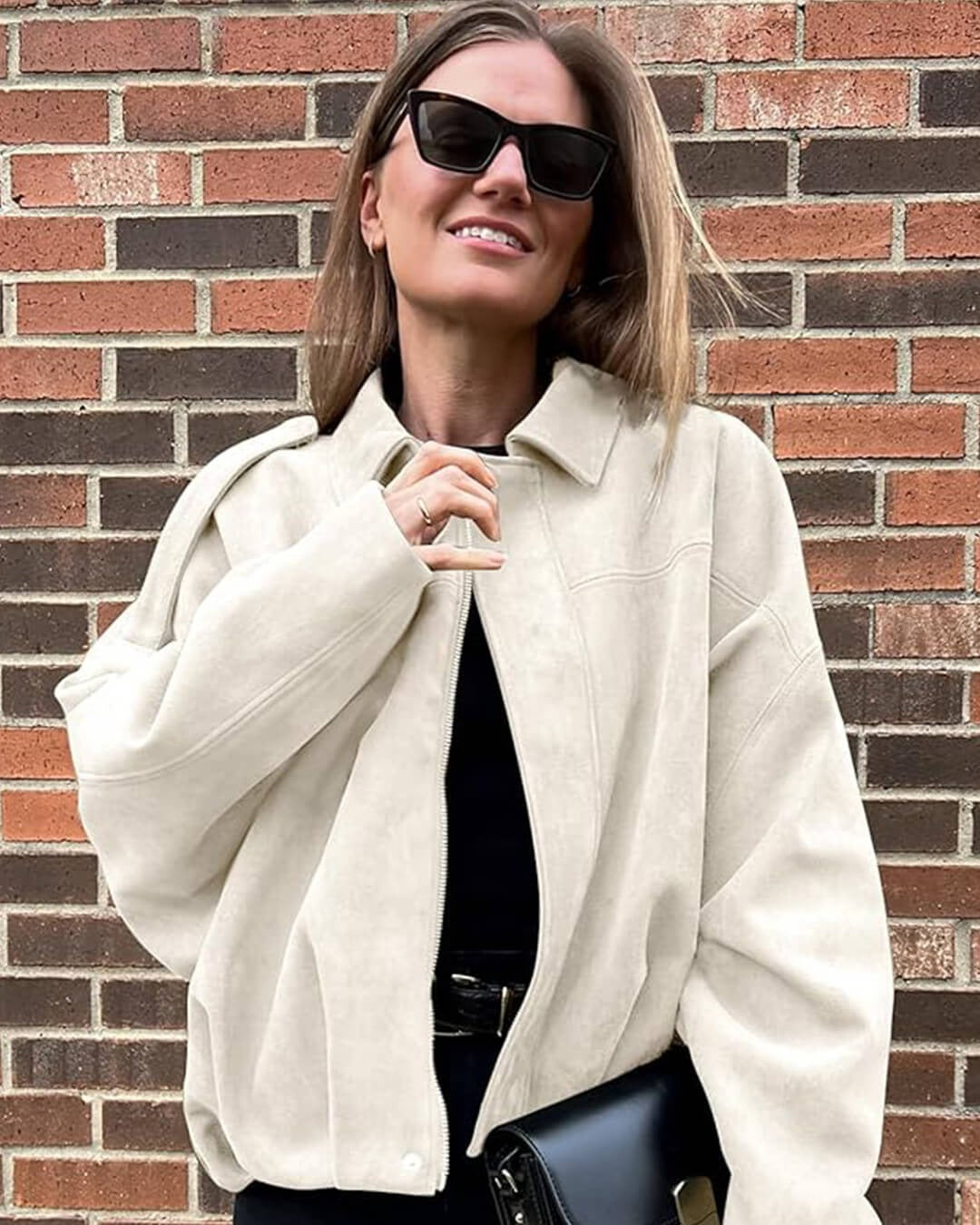 Harmina | Oversized Dames Bomberjack met Kraag en Ritssluiting