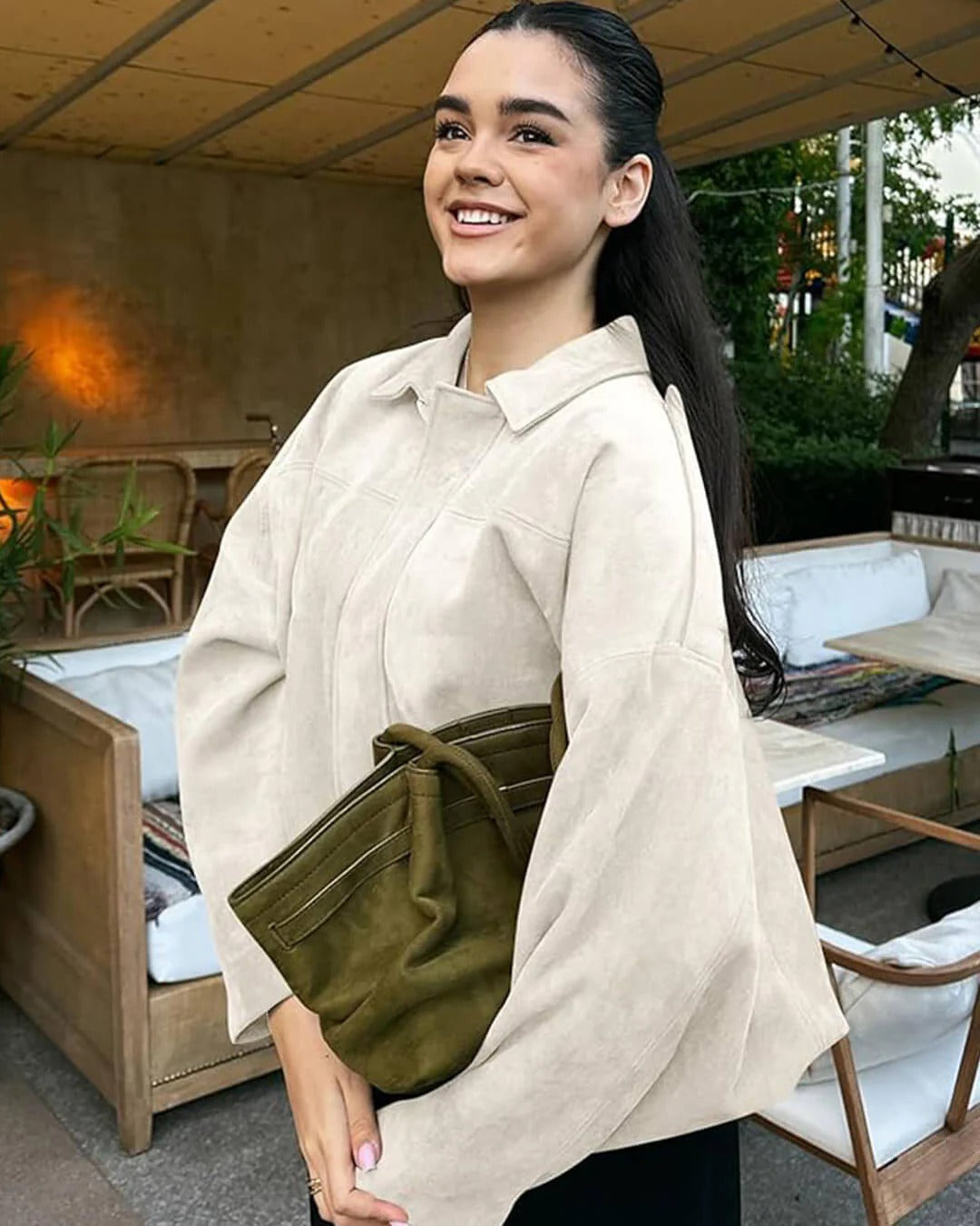 Harmina | Oversized Dames Bomberjack met Kraag en Ritssluiting