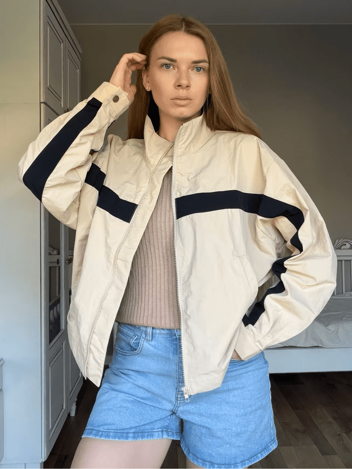 Aaricia | Dames Bomberjack met Vintage Colourblock
