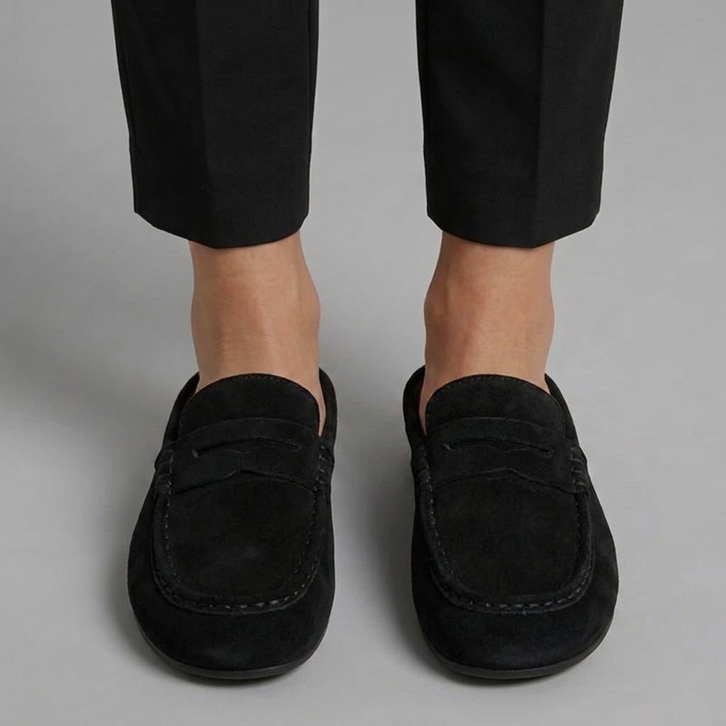 Zoriana | Dames Suède Muiltjes Loafers – Instapschoenen met Ronde Neus