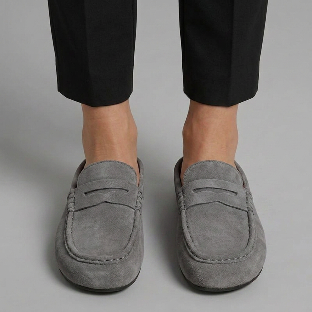 Zoriana | Dames Suède Muiltjes Loafers – Instapschoenen met Ronde Neus
