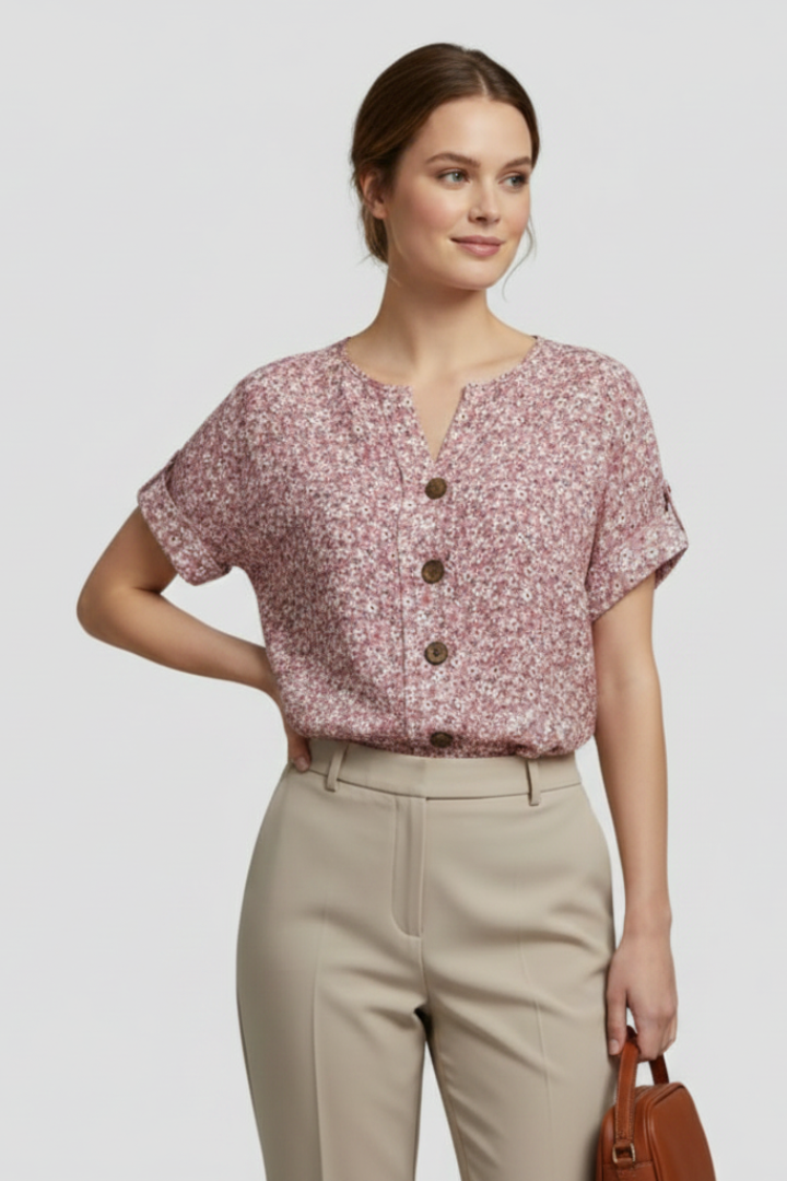 Anna | Bloemenprint Blouse voor Dames – Casual Zomerse Lichtgewicht Elegante Top