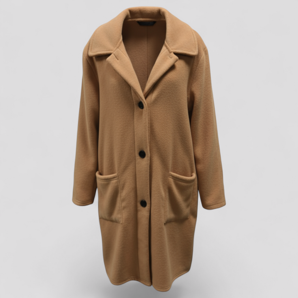 Elarienne | Dames Lange Wollen Jas – Warme, Elegante Klassieke Jas