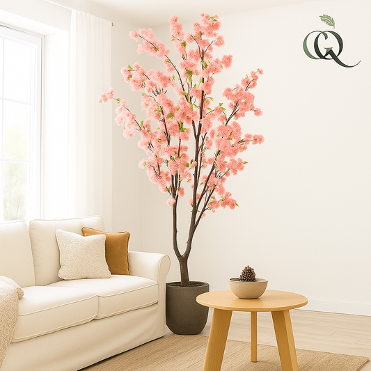 Kunstplant - Prunus - Kersenbloesem - Roze - 210cm