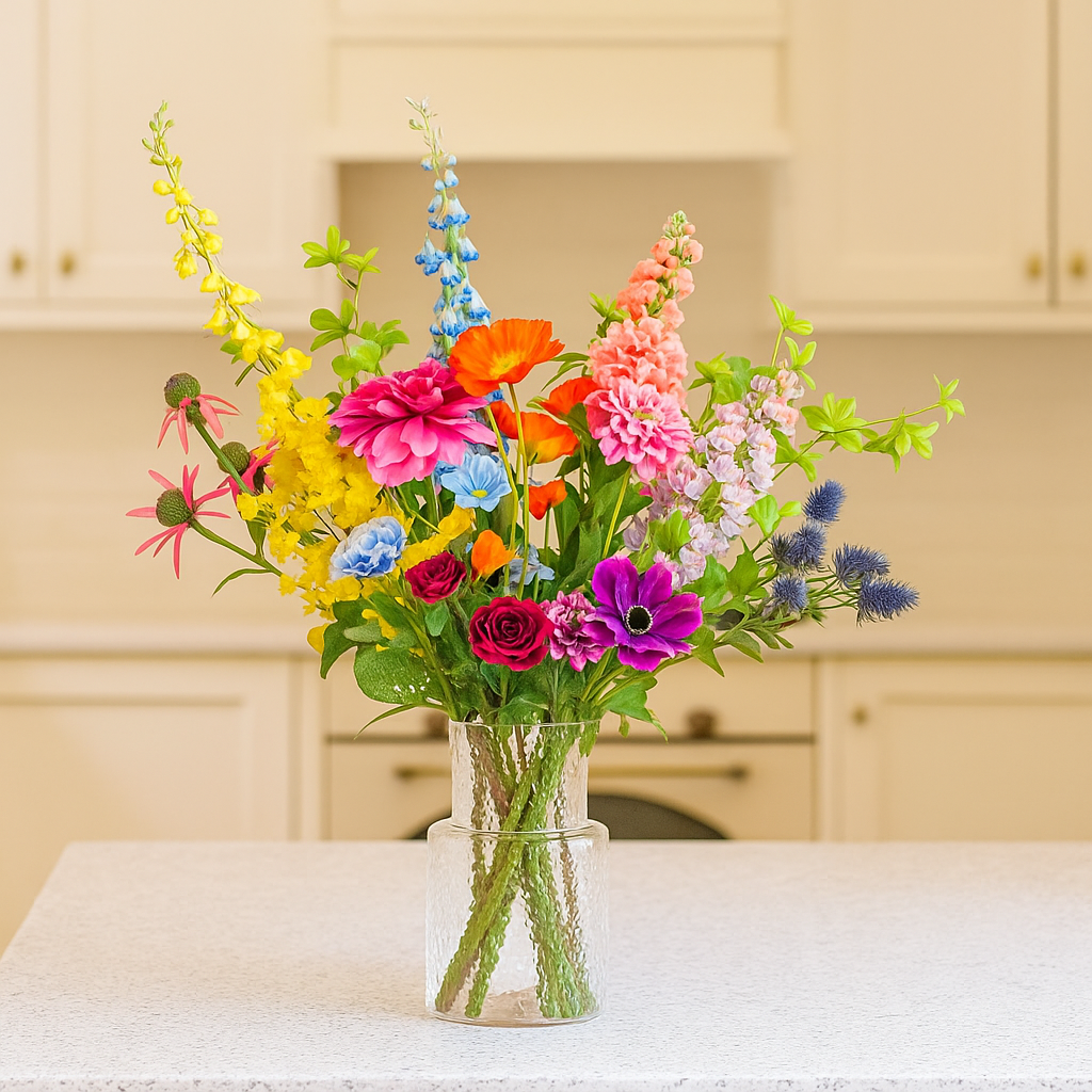 Kunstbloemen boeket - Bold & Bright - 70 - 80 cm