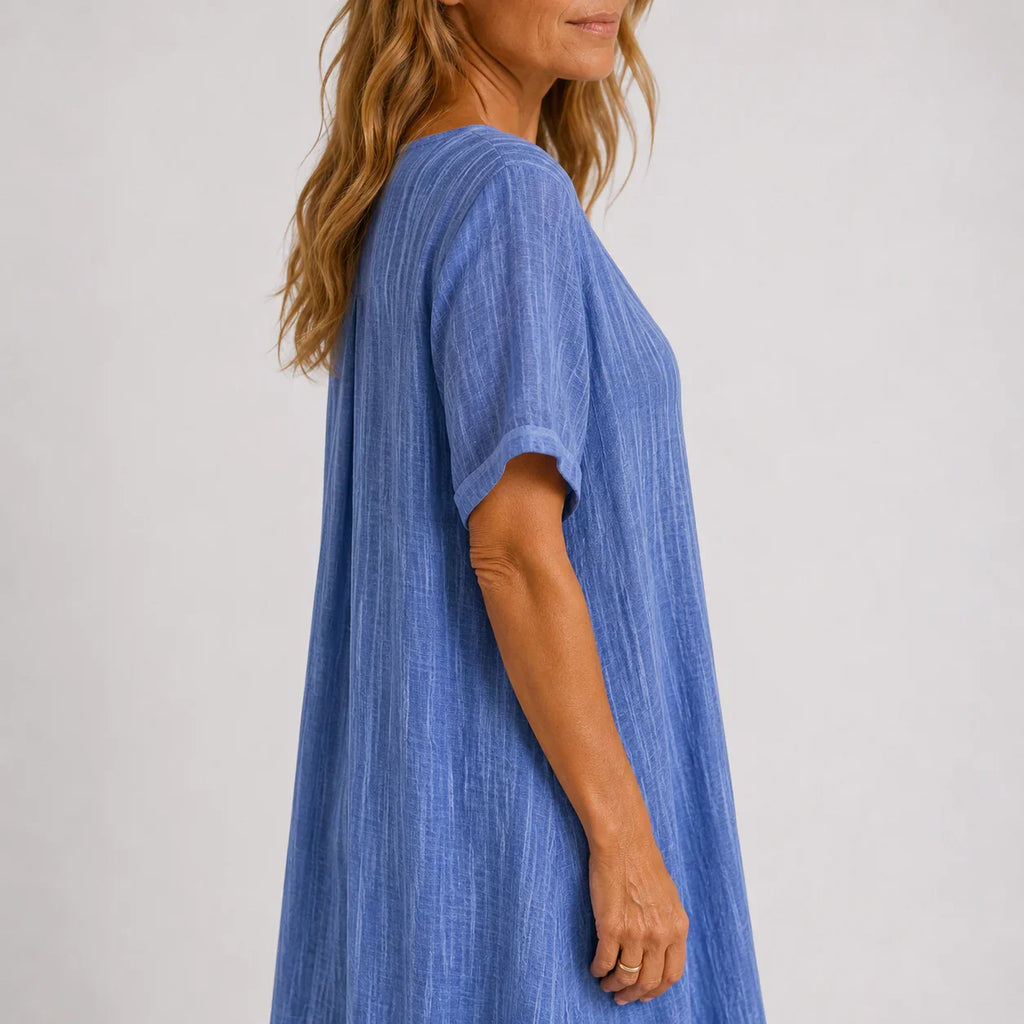 Eleanora | Lange Damesjurk – Vloeiende Maxi Jurk met Elegante, Soepelvallende Pasvorm