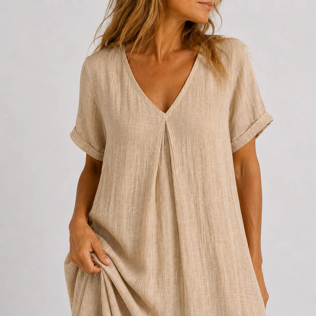 Eleanora | Lange Damesjurk – Vloeiende Maxi Jurk met Elegante, Soepelvallende Pasvorm