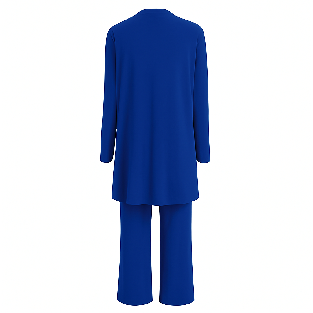 Lona | Luxe 3-delige set voor dames – elegante blazer, mouwloze top en broek met wijde pijpen