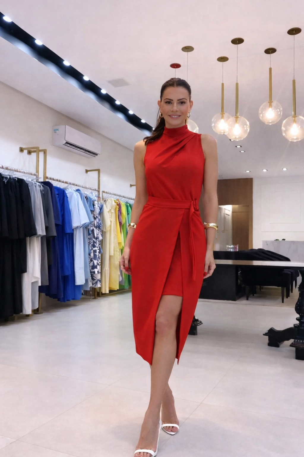Lumiere | Elegante Asymmetrische Damesjurk – Luxe Jurk met Flatterende Pasvorm