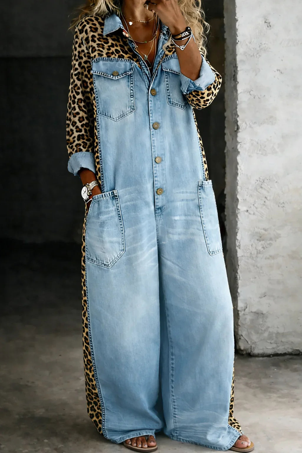 Evania | Denim-overall voor dames – Jumpsuit met relaxte pasvorm van klassieke denimstof
