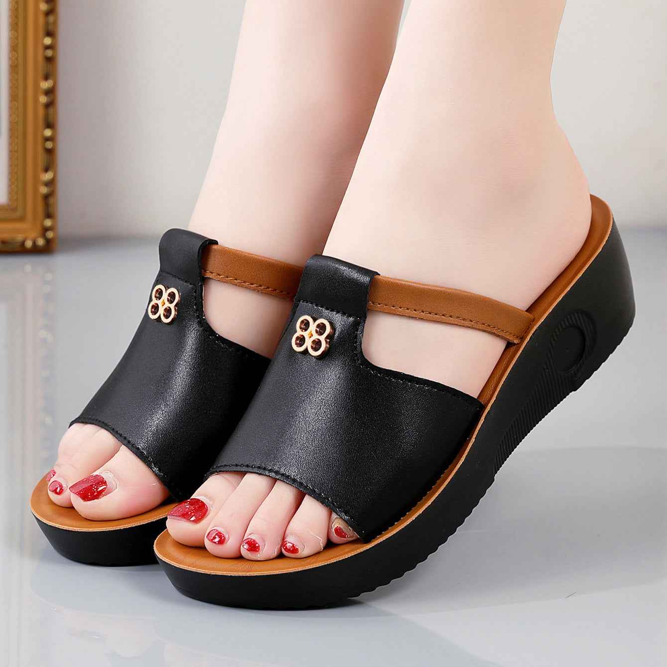Raegan | Sandalen met voetboogsteun voor dames – Orthopedische plateausandalen