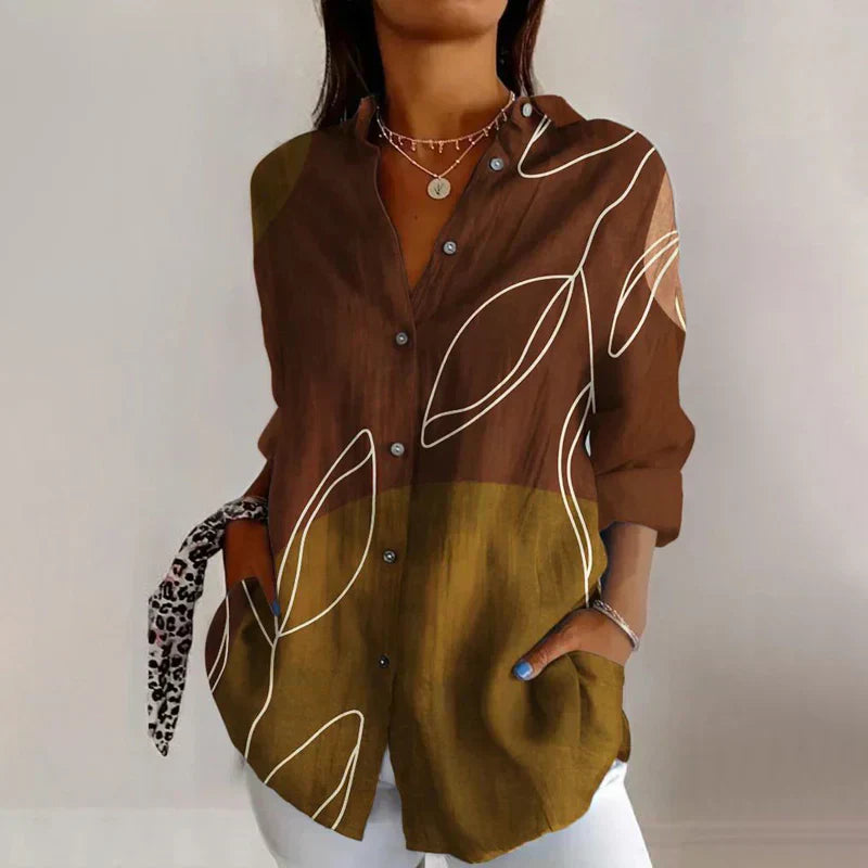 Esme | Vintage damesblouse met lange mouwen – Klassieke retro-chique top