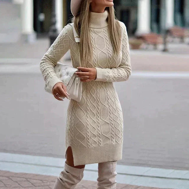 Pauline | Elegant gebreide winterjurk voor dames