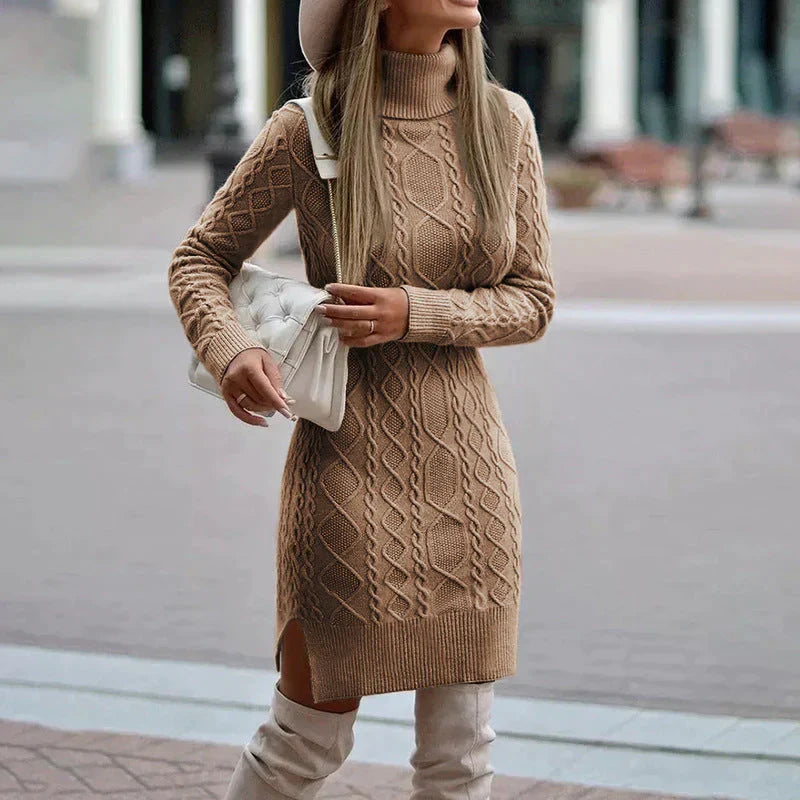 Pauline | Elegant gebreide winterjurk voor dames