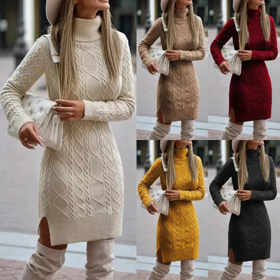 Pauline | Elegant gebreide winterjurk voor dames