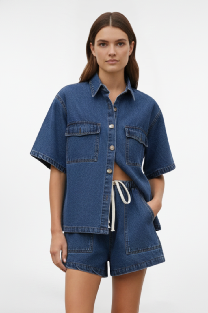 Elena | Denim 2-delige Set voor Dames – Casual Zomer Co-ord Outfit