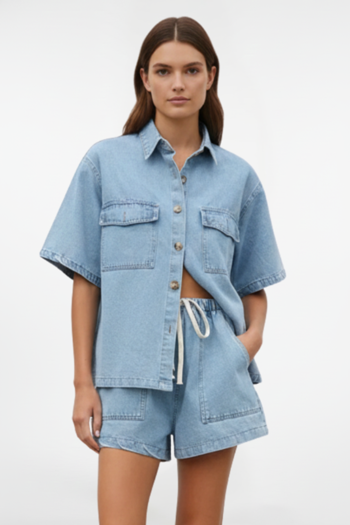Elena | Denim 2-delige Set voor Dames – Casual Zomer Co-ord Outfit