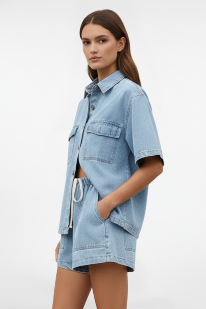 Elena | Denim 2-delige Set voor Dames – Casual Zomer Co-ord Outfit