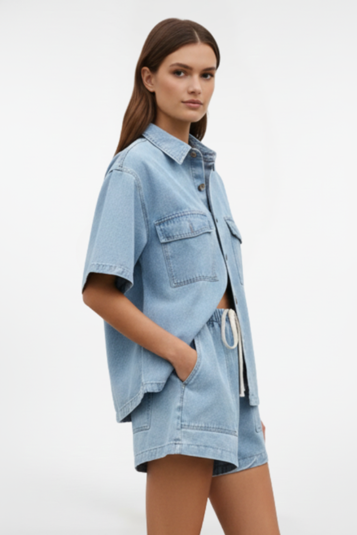 Elena | Denim 2-delige Set voor Dames – Casual Zomer Co-ord Outfit