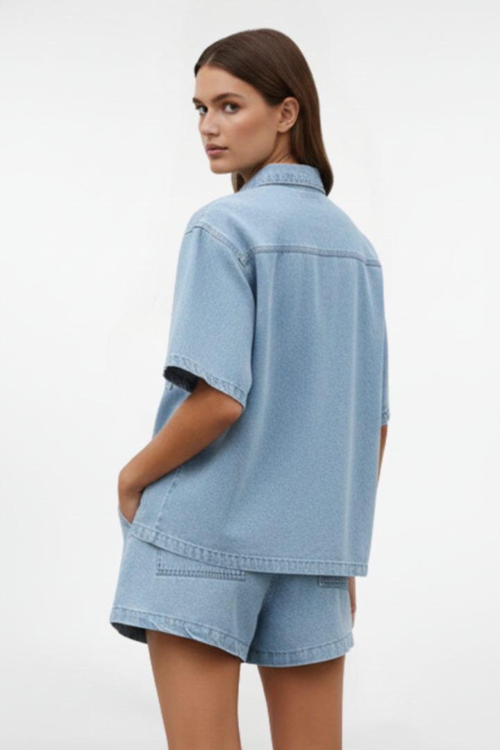 Elena | Denim 2-delige Set voor Dames – Casual Zomer Co-ord Outfit