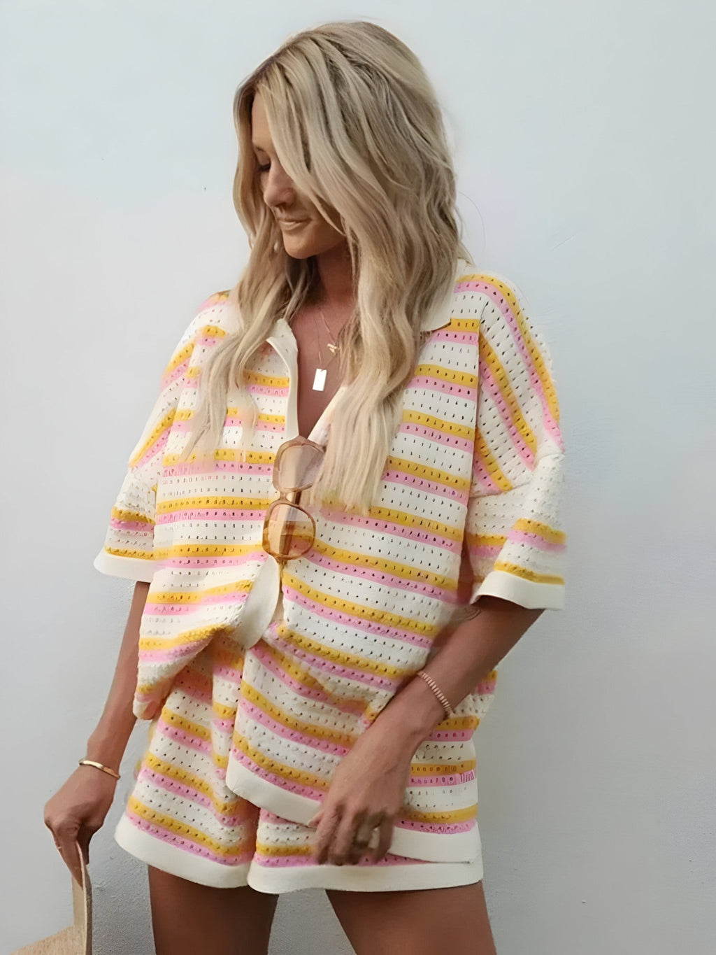 Elsinira | Dames Casual Gestreepte Co-ord Set – Bijpassende Top & Broek Outfit