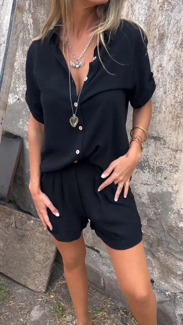 Fiorenna | Dames Elegante Linnen Set – Lichtgewicht Bijpassend Shirt & Broek Outfit