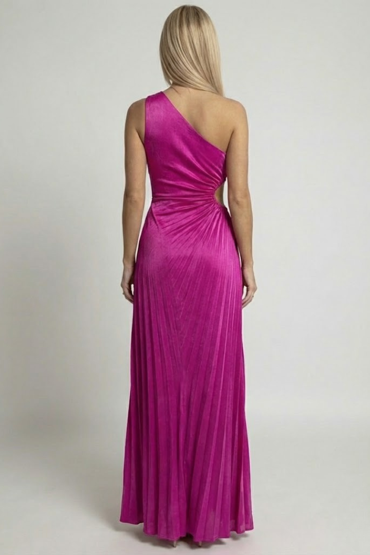 Calista | One-shoulder geplooide maxi avondjurk voor dames