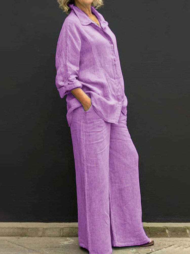 Amaris | Tweedelige linnen set voor dames – Vintage, casual boho-zomeroutfit