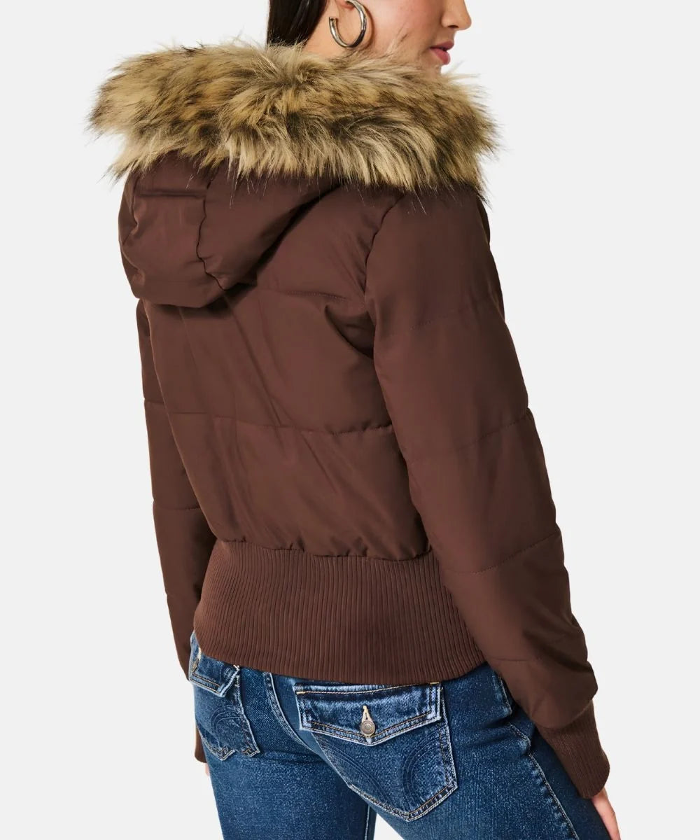 Abelina | Gewatteerde winterjas voor dames met afneembare capuchon en elastische manchetten