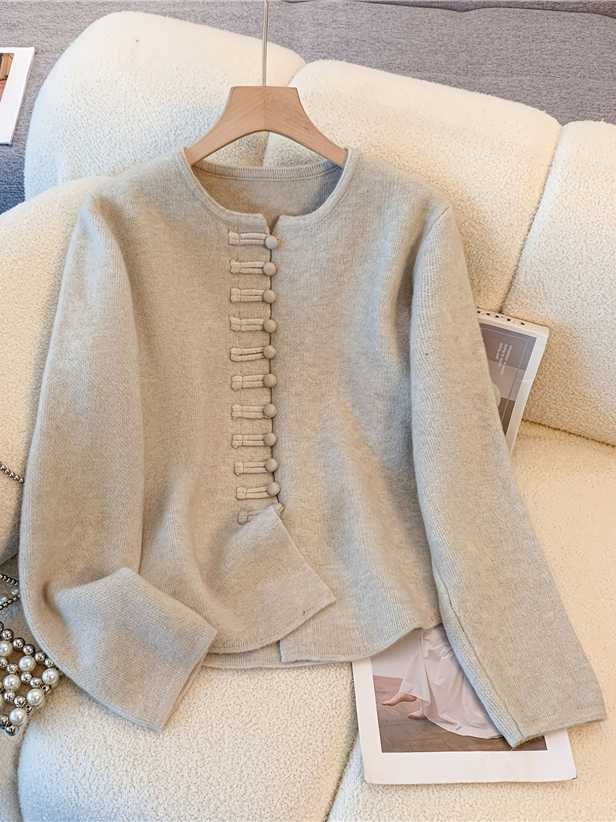 Marilène | 2-delige gebreide set voor dames, bestaande uit een top en een rok met asymmetrische zoom