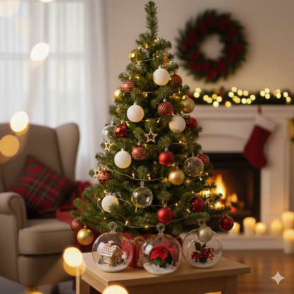 Kerstbal glas - Set van 3