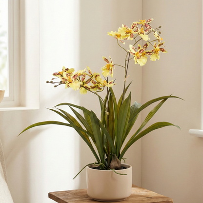 Kunstplant - Orchidee - Geel - 45cm