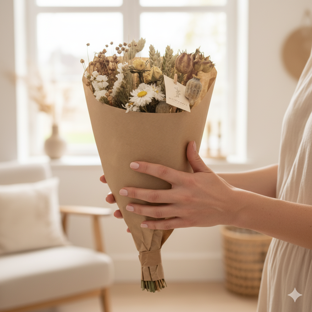 Droogbloemen Field Bouquet Natural - Ø15cm - ↕35cm