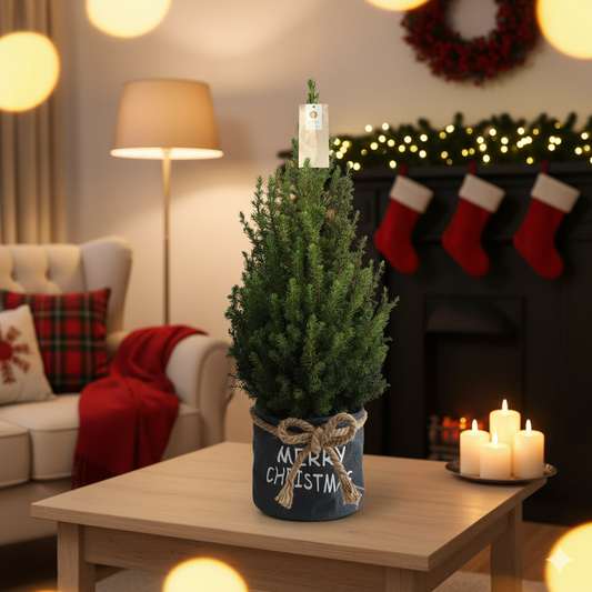 Kleine Kerstboom in Xmas Bag blauw - Standalone