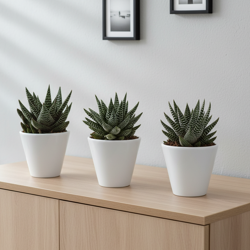 Gasteria/Haworthia + witte pot