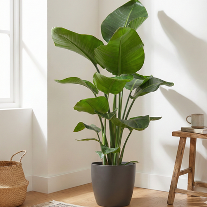 Strelitzia Nicolai met Viber pot grijs - 80cm - Ø21