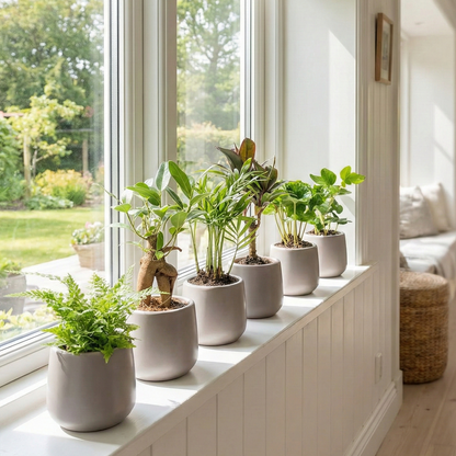 Mini planten set 6 - Inclusief 6x pot Joey grijs mat