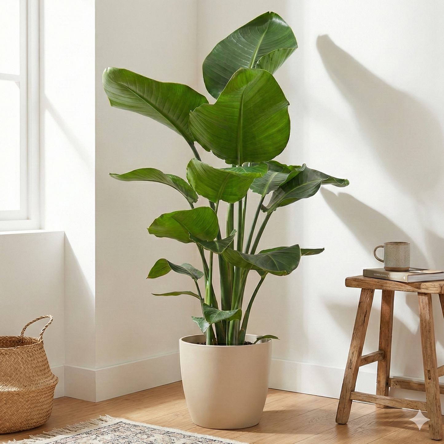 Strelitzia Nicolai met Viber pot wit - 80cm - Ø21