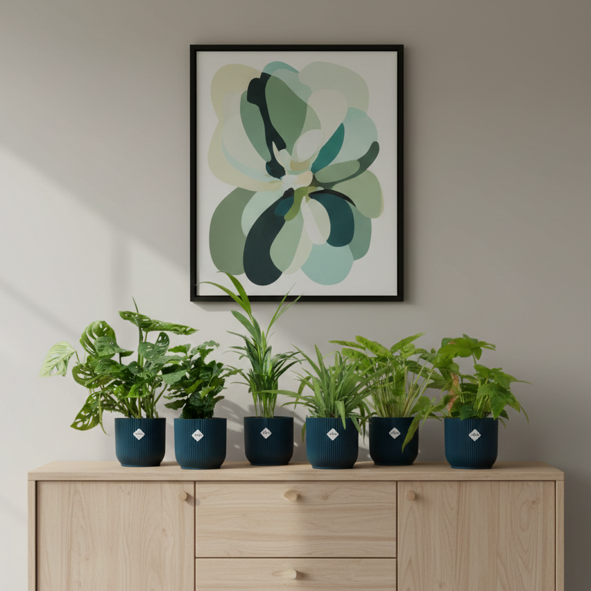 Verrassingsbox - 6 planten incl. elho potjes blauw