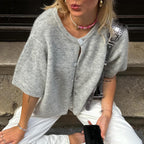 Frensje | Dames Cardigan met Korte Mouwen – Lichtgewicht Gebreid Vest