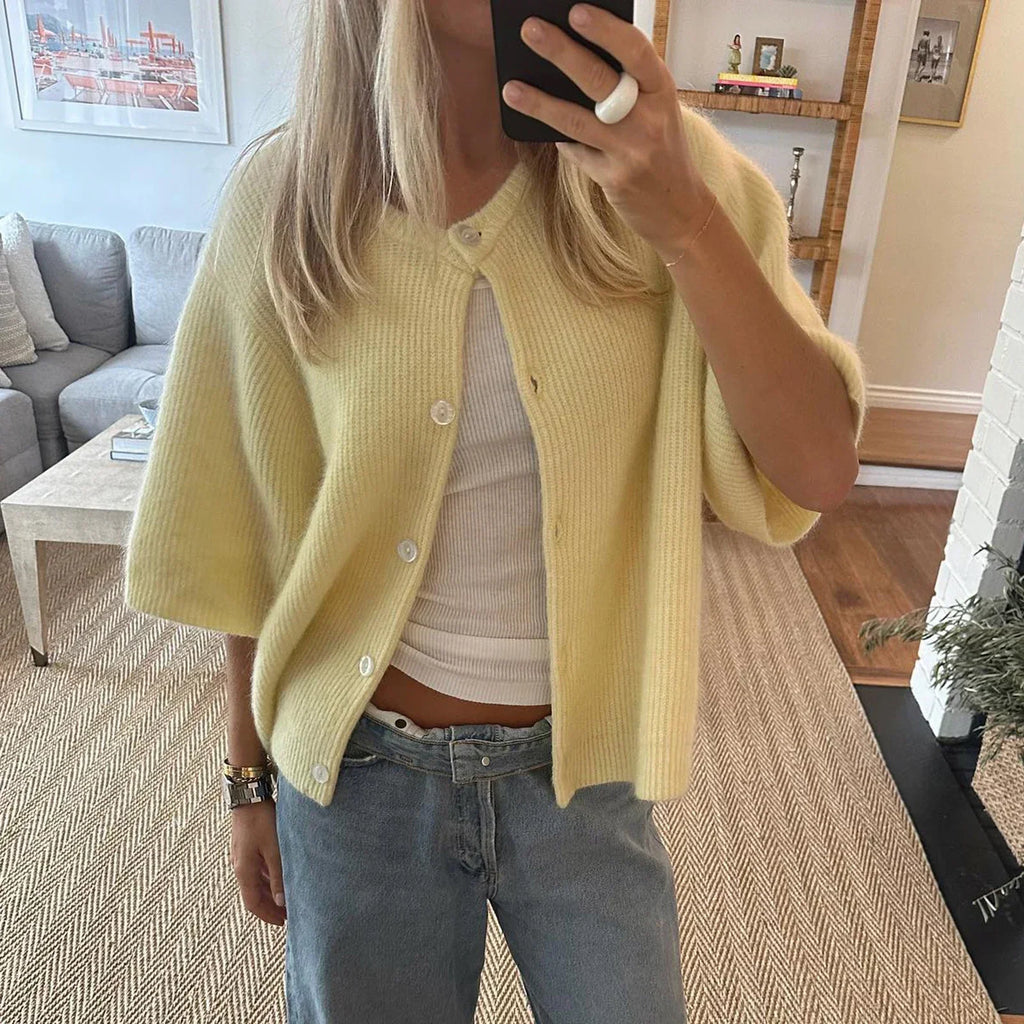 Frensje | Dames Cardigan met Korte Mouwen – Lichtgewicht Gebreid Vest