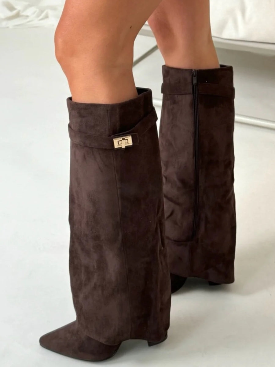 Drika | Elegante Damesknielaarzen met Zachte Suèdelook