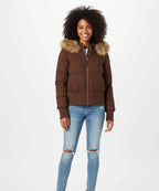 Abelina | Gewatteerde winterjas voor dames met afneembare capuchon en elastische manchetten
