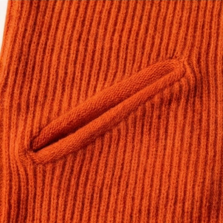 Olenka | Zachte gebreide midi-jurk voor dames – Gebreid met hoge kraag en knopen, casual elegante